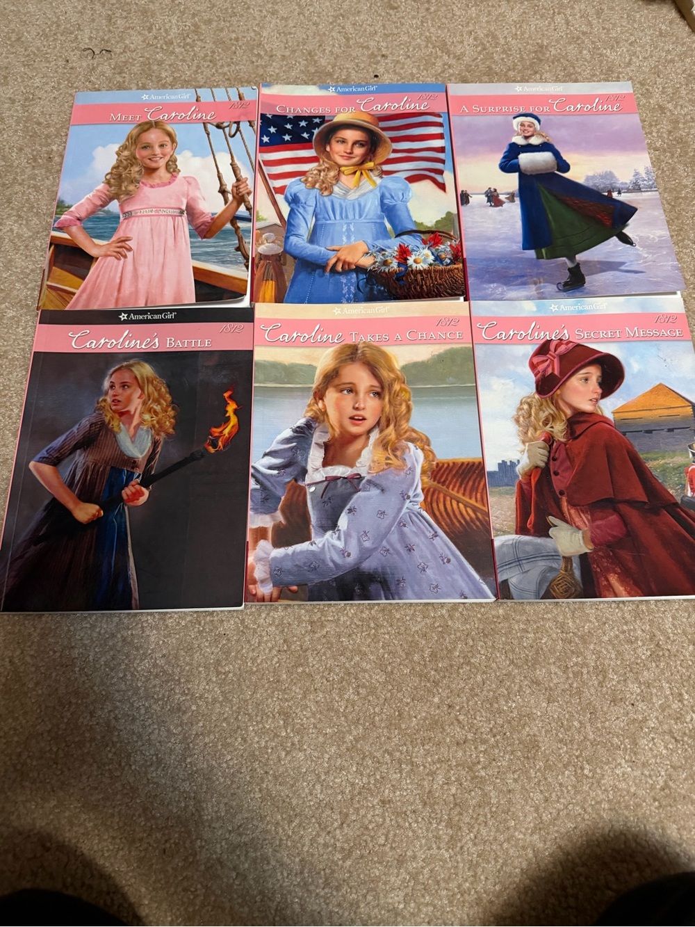 Lot of 6 paperback American girl books Caroline complete set 1-6